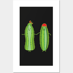 Funny cactus couple Posters and Art